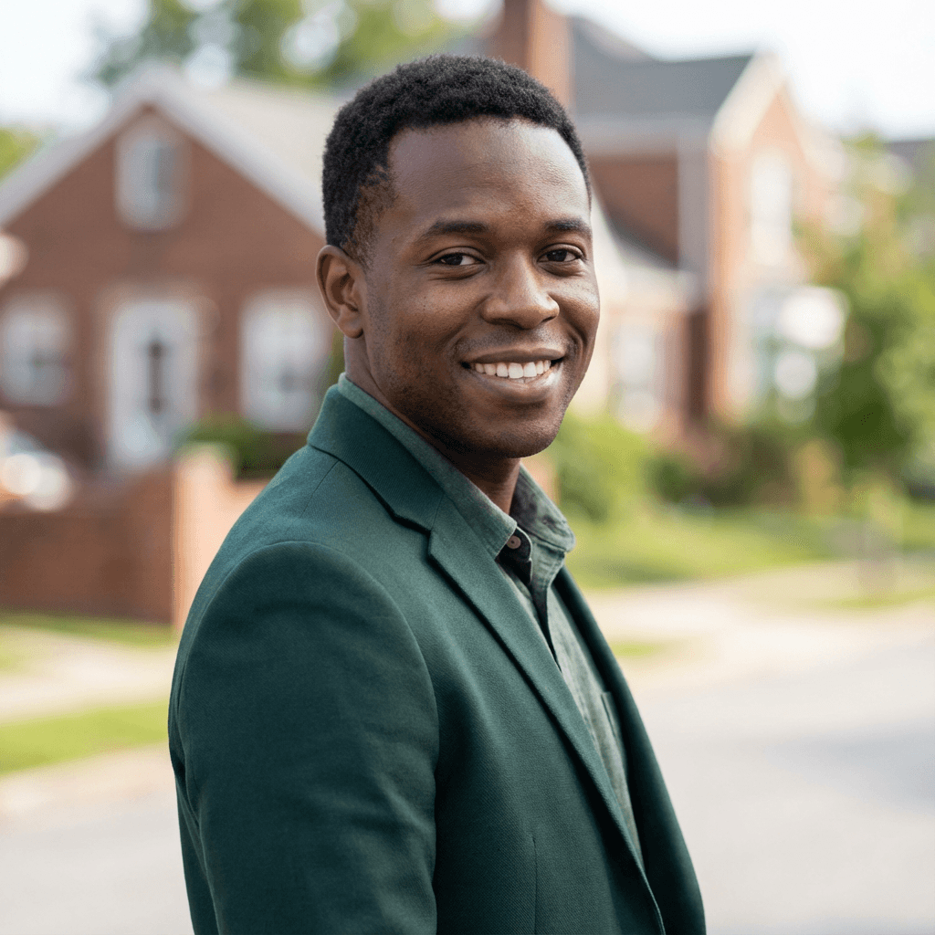 David Okafor in a property hallway